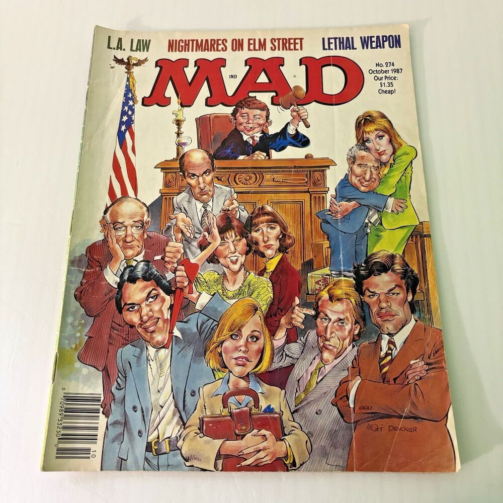Mad Magazine October 1987 No 274 LA Law, Nightmare on Elm Street, Lethal Weapon
